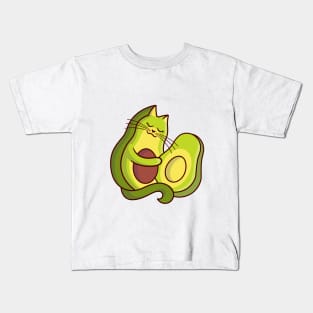 Avocado cat, vegan, Avogato kitty, Avocato kitten, go vegan, vegetarian Kids T-Shirt